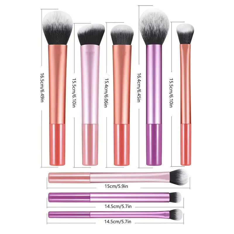 Set de Brochas de Maquillaje Profesional (8 piezas)